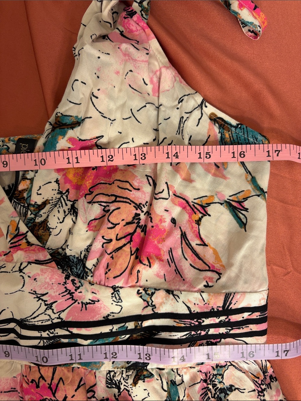 Tracy Reese - Floral Print Dress in Pink, Teal & Black Size 14 - Picture 10 of 11